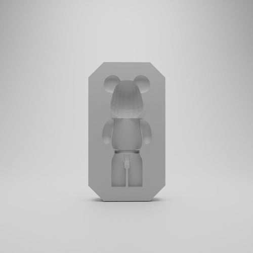 Socle Bearbrick gris modulaire fixé au mur