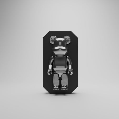Socle mural aimanté noir pour figurine Bearbrick, vue d'ensemble